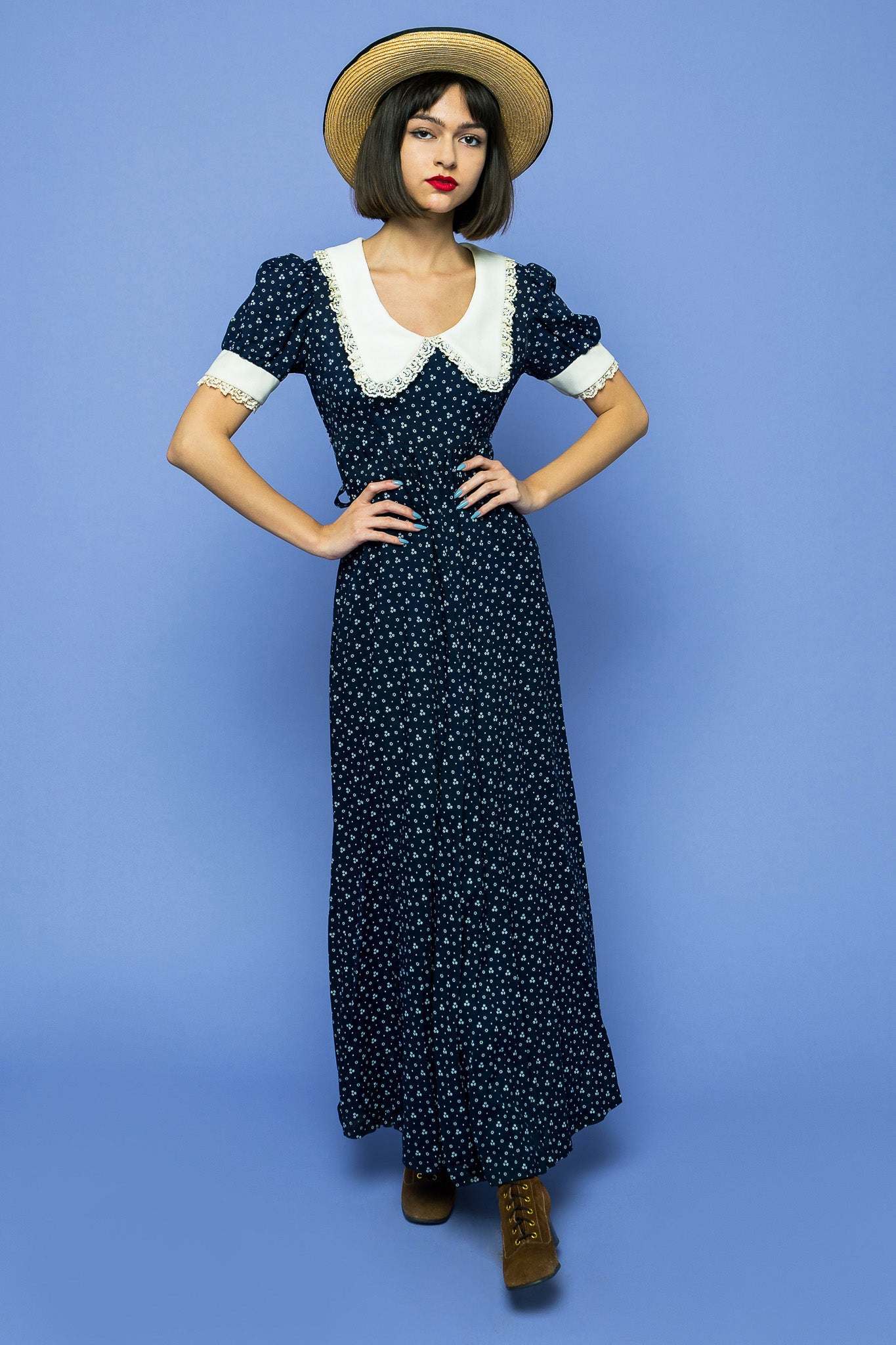 Vintage Dolly Dots Maxi Boho freeshipping - Lovers Vintage