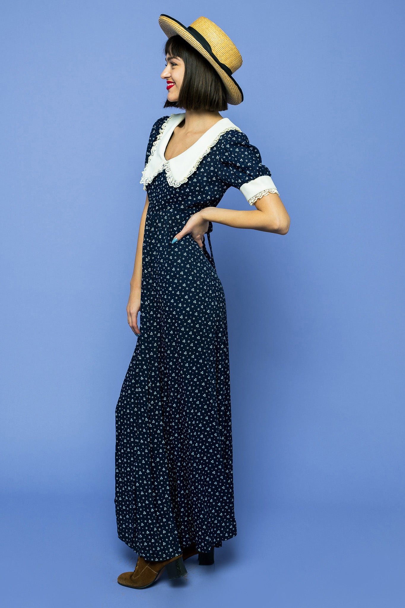 Vintage Dolly Dots Maxi Boho freeshipping - Lovers Vintage