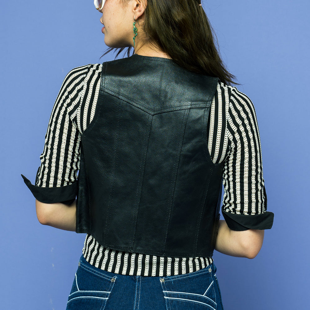 
                  
                    Vintage Leather Biker Fitted Vest freeshipping - Lovers Vintage
                  
                