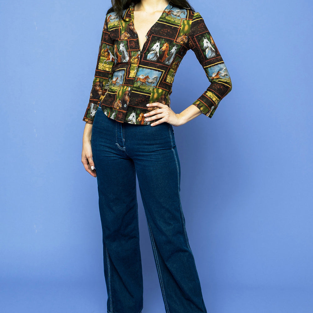 Wild Horses Vintage Long Sleeve Shirt freeshipping - Lovers Vintage