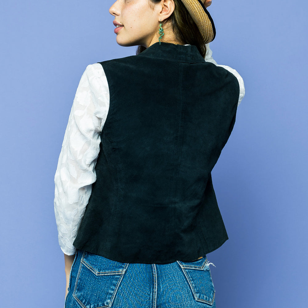 
                  
                    Vintage Leather Navy Vest freeshipping - Lovers Vintage
                  
                