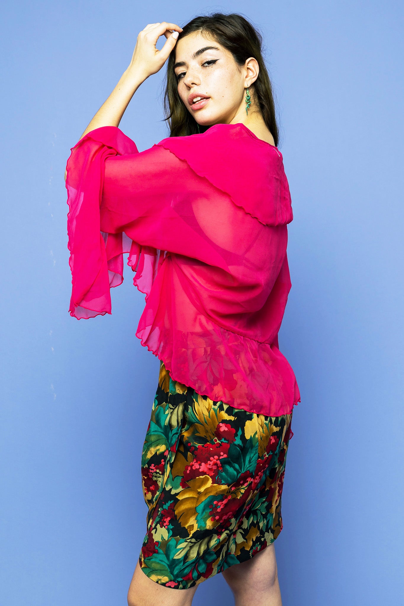 Vintage Floral Power Wrap Skirt freeshipping - Lovers Vintage