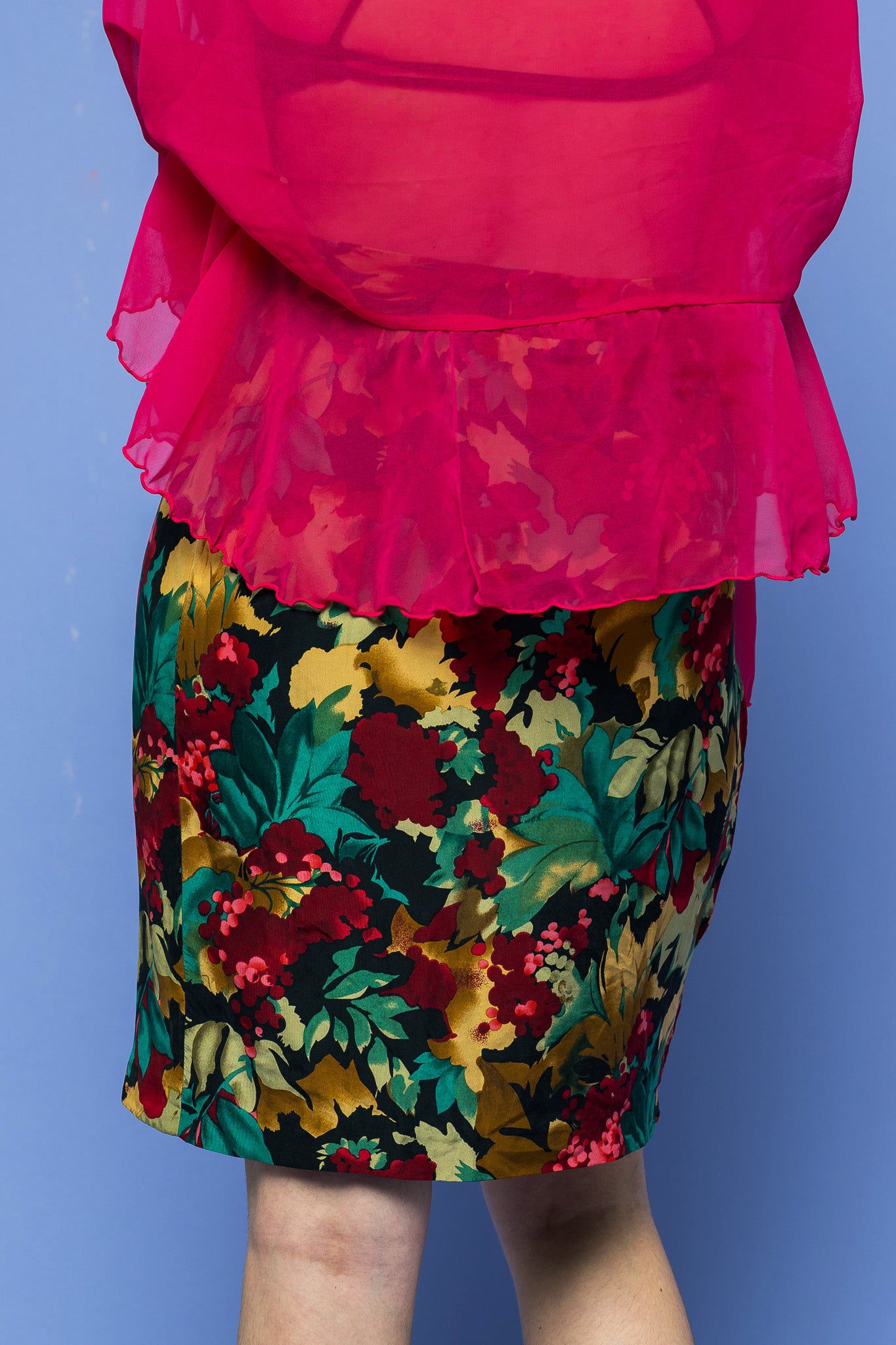 Vintage Floral Power Wrap Skirt freeshipping - Lovers Vintage