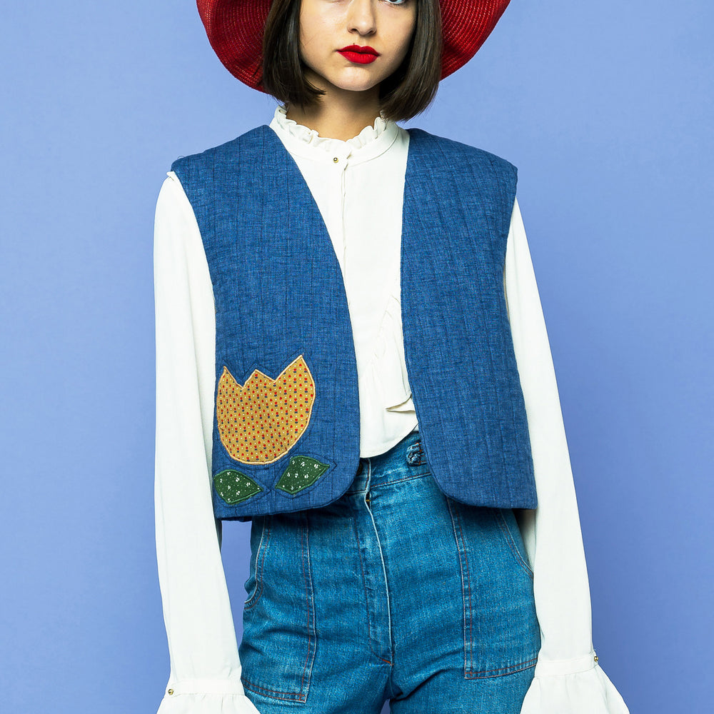 Vintage Trippin' Daisy Vest freeshipping - Lovers Vintage