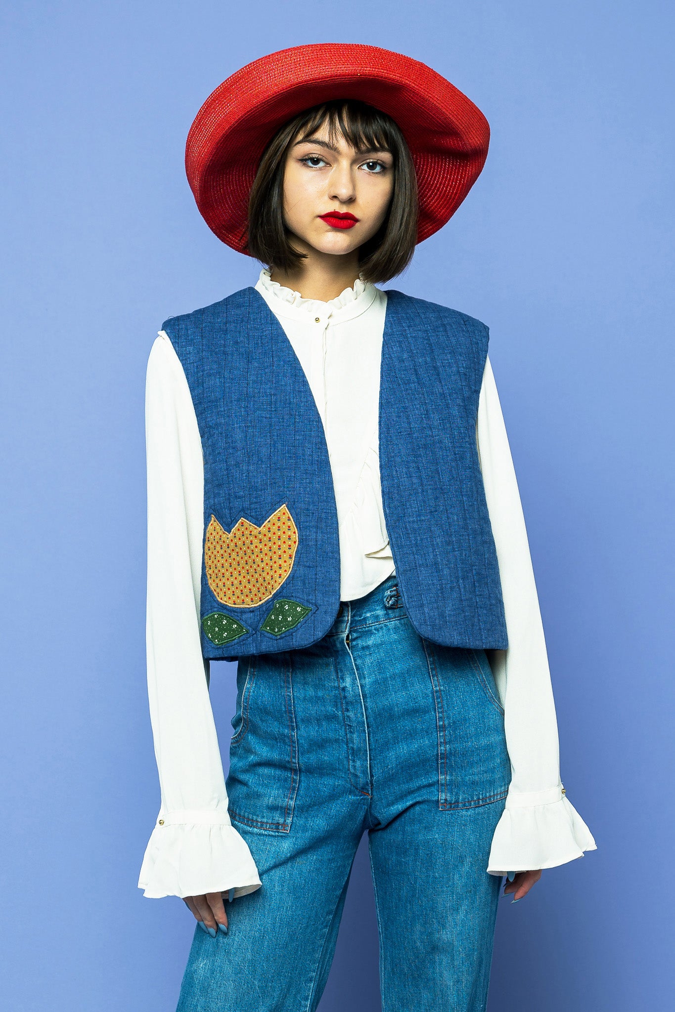 Vintage Trippin' Daisy Vest freeshipping - Lovers Vintage