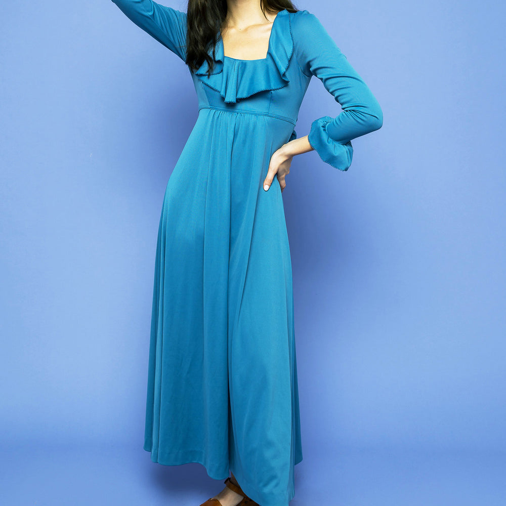 Vintage Maxi Blue Dress freeshipping - Lovers Vintage