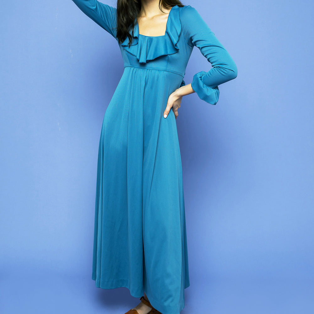 Vintage Maxi Blue Dress freeshipping - Lovers Vintage