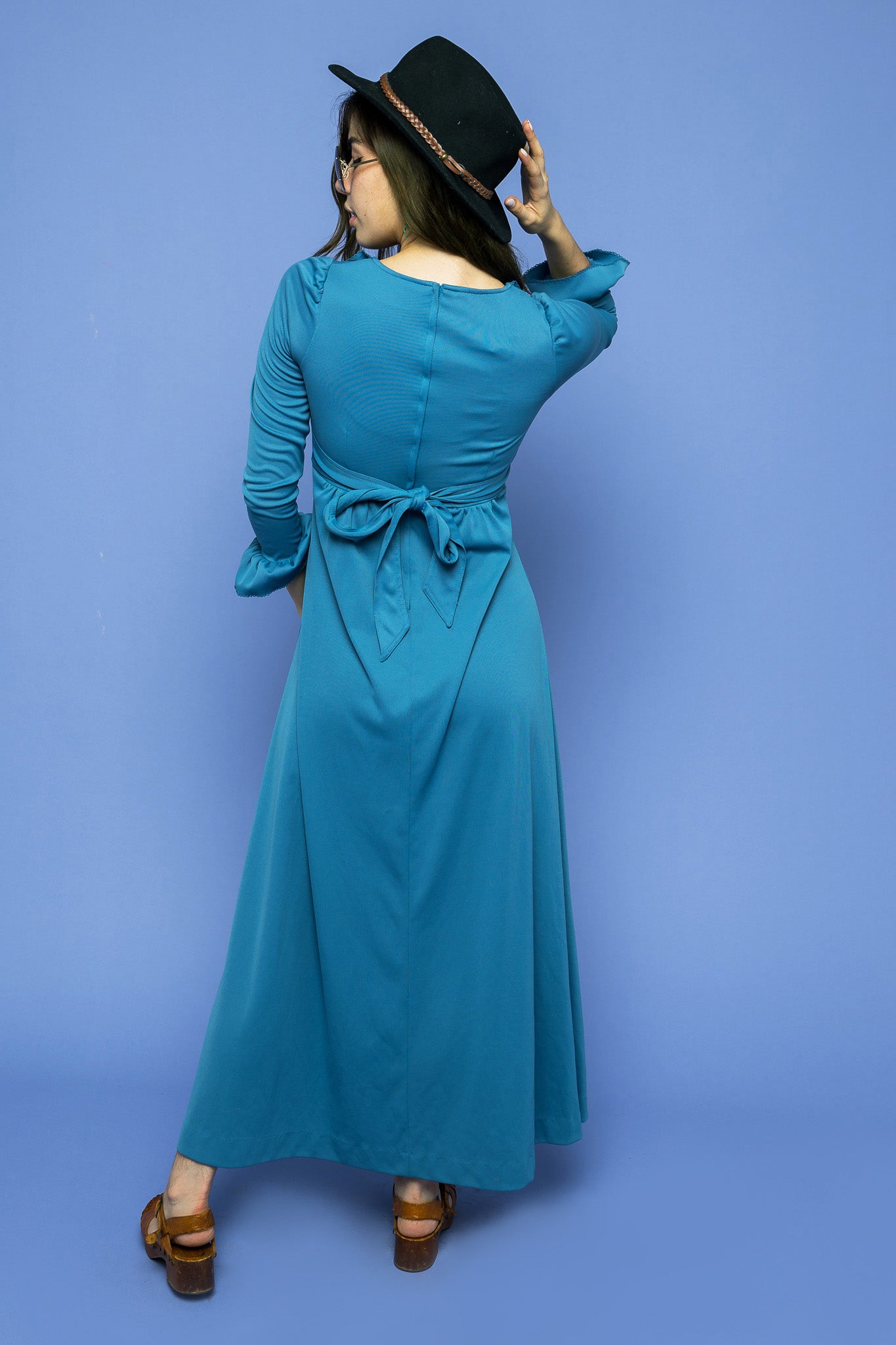 Vintage Maxi Blue Dress freeshipping - Lovers Vintage