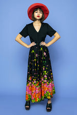 Vintage Floral Explosion Maxi Dress freeshipping - Lovers Vintage