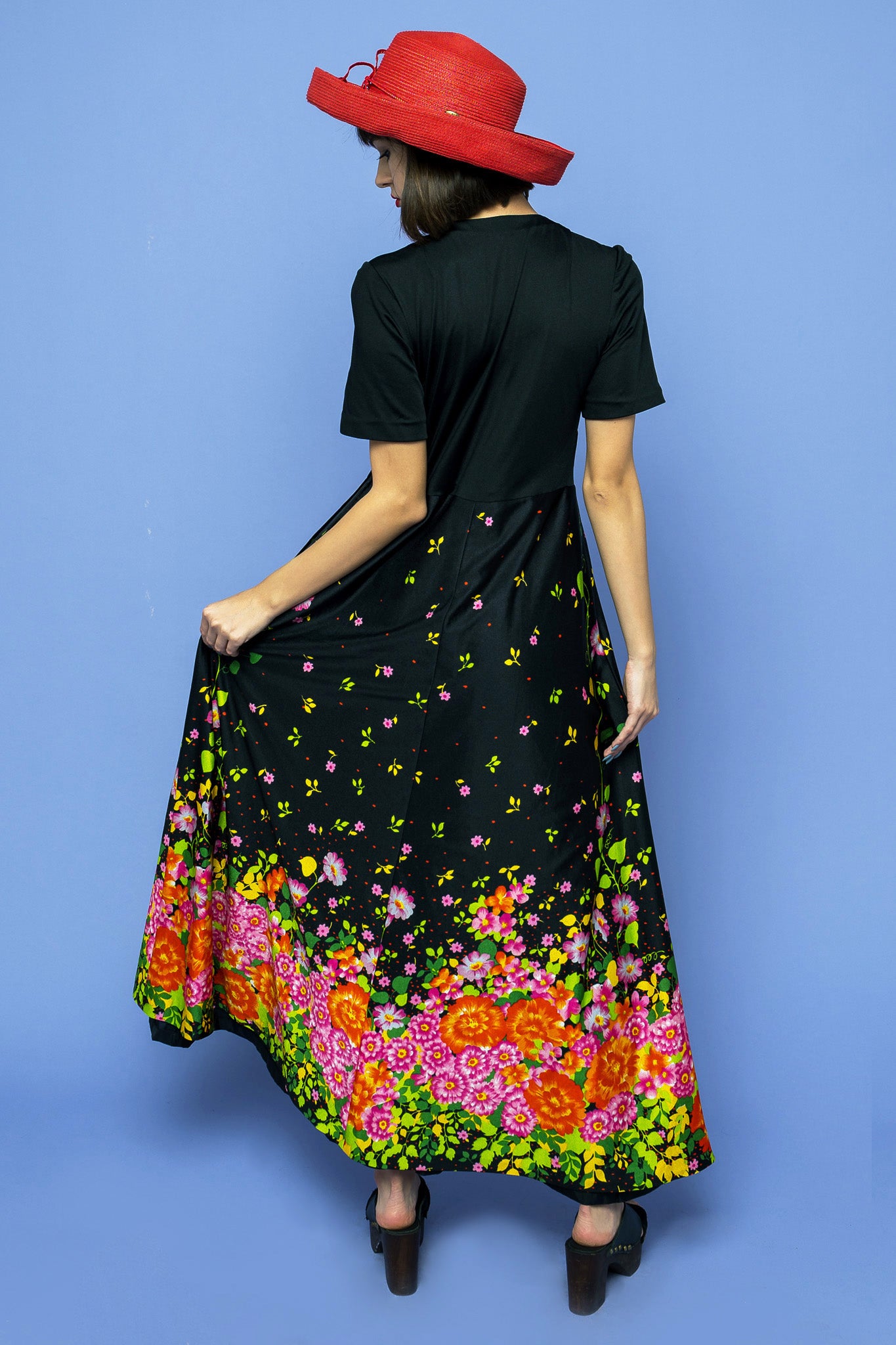 Vintage Floral Explosion Maxi Dress freeshipping - Lovers Vintage