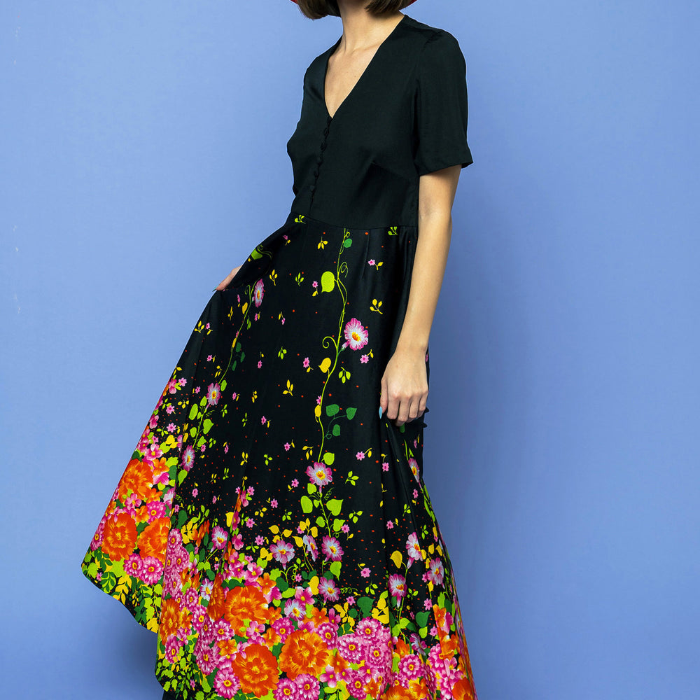 
                  
                    Vintage Floral Explosion Maxi Dress freeshipping - Lovers Vintage
                  
                