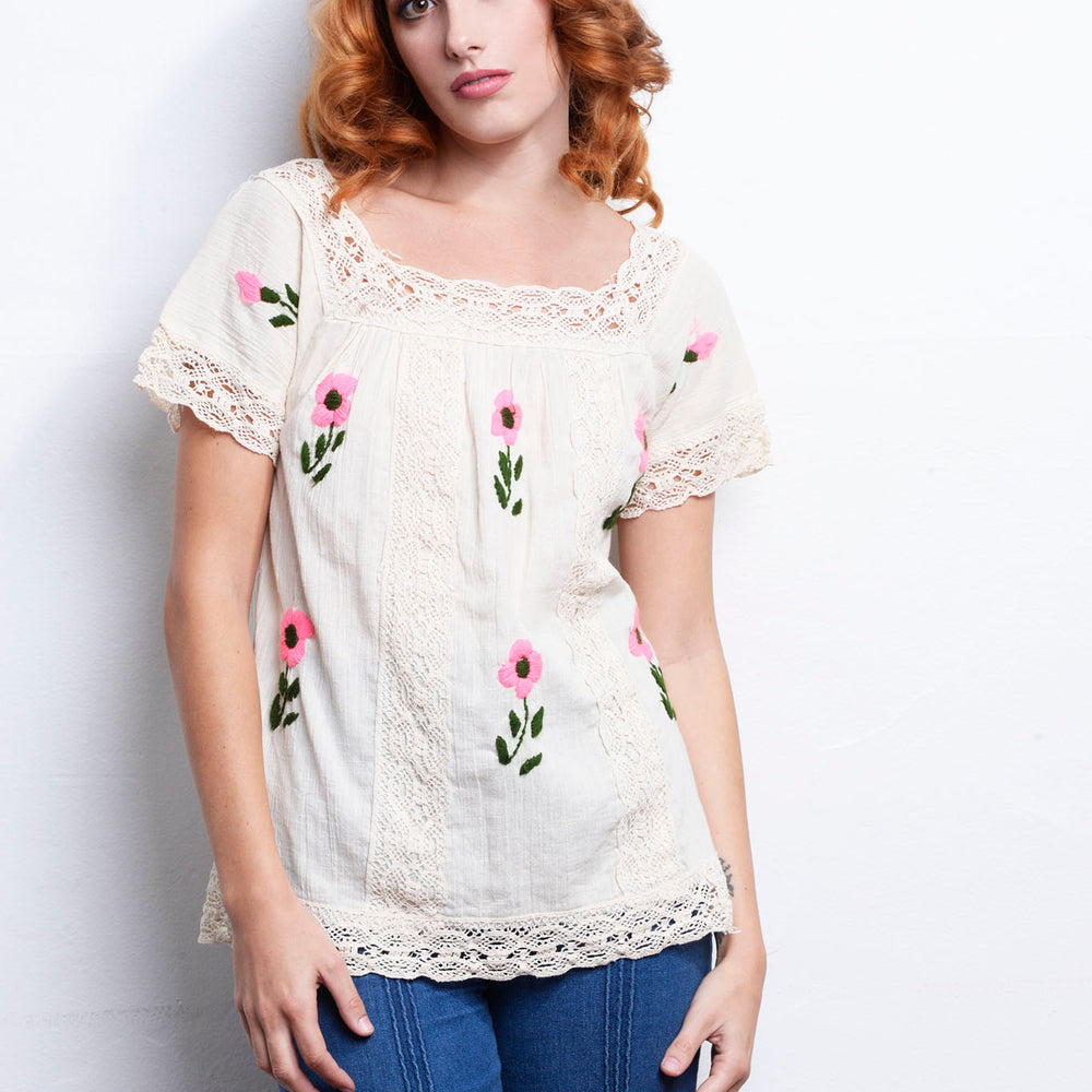 Vintage Embroidered Top freeshipping - Lovers Vintage