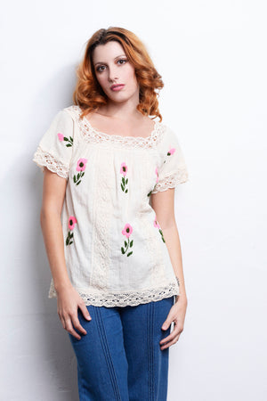 Vintage Embroidered Top freeshipping - Lovers Vintage