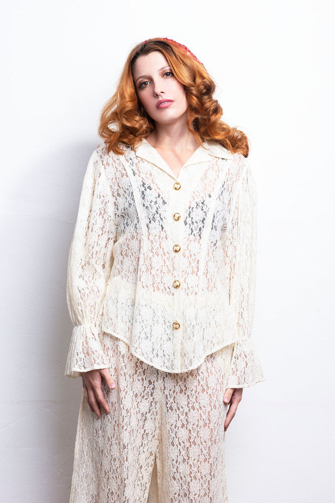 Vintage Laced 90s Blouse freeshipping - Lovers Vintage