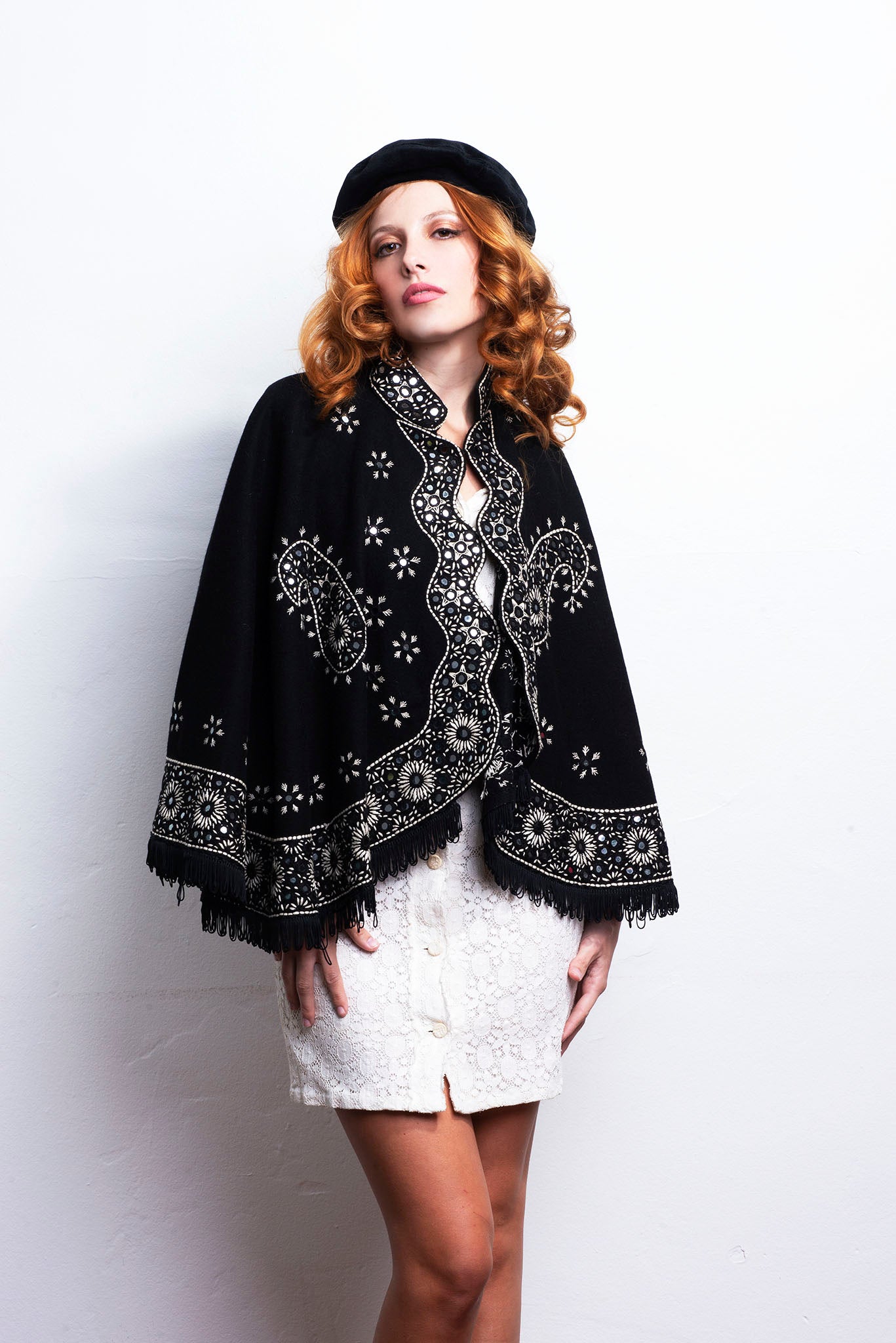 Vintage Poncho Embroidery freeshipping - Lovers Vintage