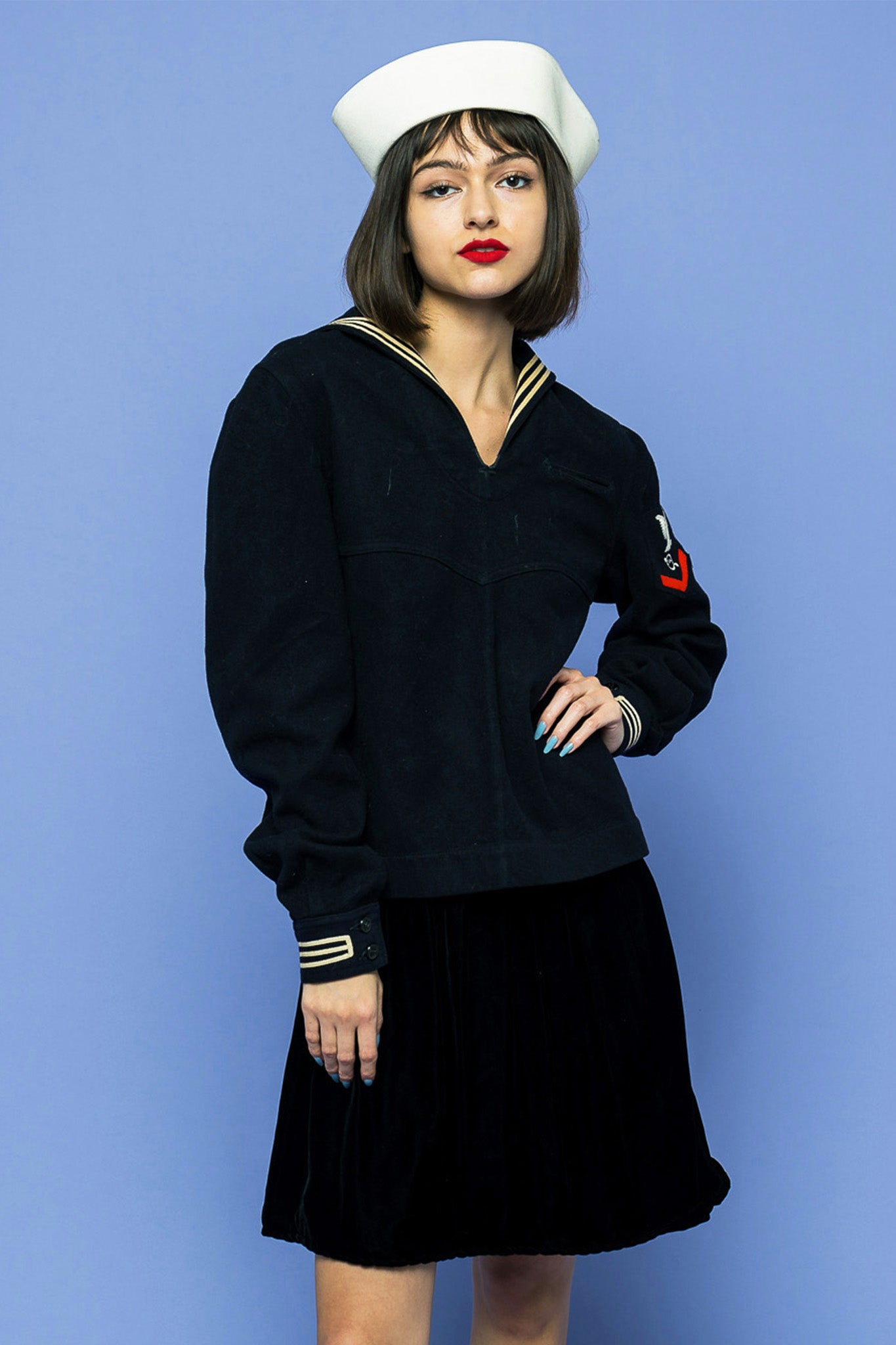 Frame Sailor Pullover Sweater in Black Multi