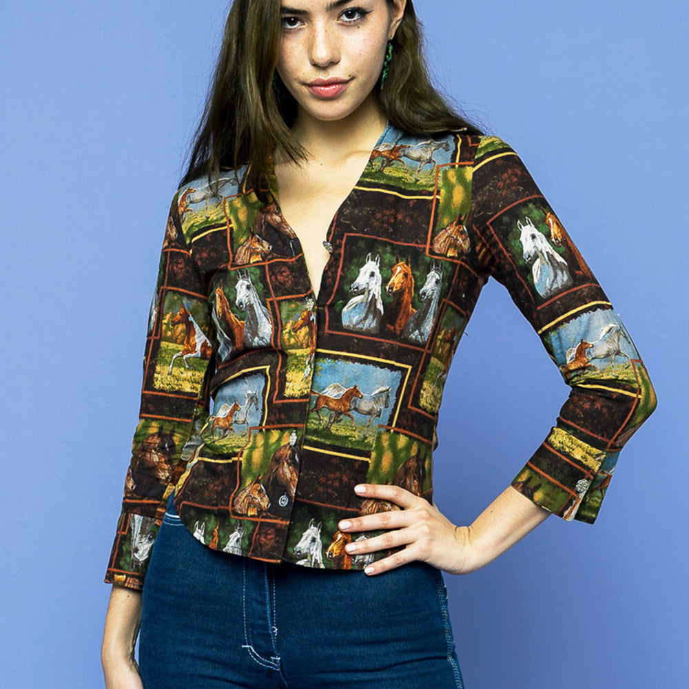 Wild Horses Vintage Long Sleeve Shirt freeshipping - Lovers Vintage